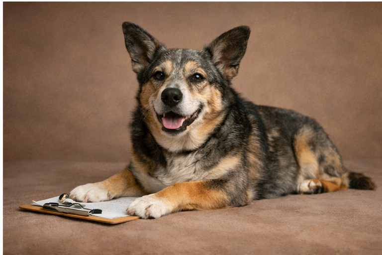 Perro geriátrico en chequeo preventivo veterinario a domicilio